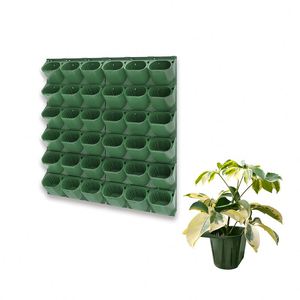 Jardin vertical <span class=keywords><strong>de</strong></span> pared verde <span class=keywords><strong>de</strong></span> diseño simple, maceta <span class=keywords><strong>de</strong></span> plástico con autorriego y sistema <span class=keywords><strong>de</strong></span> irrigación por goteo. - Product Image 3