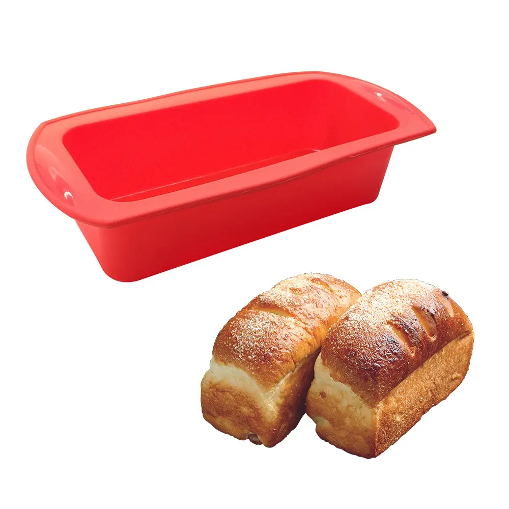 Không Dính Dễ Dàng Phát Hành Hình Chữ Nhật Silicone Mini Cake Pan Linh Hoạt BPA Miễn Phí Silicone Nướng Bánh Mì Khuôn Loaf Pan Cho Nướng Bánh Mì