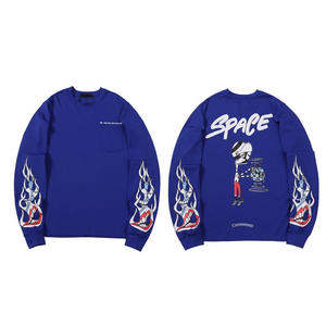 Ins Fashion Brand Summer Streetwear Heren Echte 25SS Nieuwe bedrukking Borduurbloem Arm Letter Lange mouw trui - Product Image 5