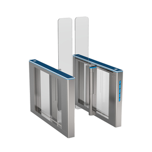 <strong>Half</strong> <strong>Height</strong> Glass Sliding Speed Gates <strong>Turnstile</strong> With Card Reader Access Control System for Security Entrance - Product Image 6