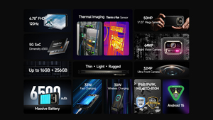 Ulefone Armor 25T Pro Thermal 8+256GB 6.78" 5G โทรศัพท์มือถือที่ทนทาน 6500mAh Android 15 กล้อง 50MP+64MP มองเห็นในเวลากลางคืน รองรับการชาร์จไร้สาย - Product Image 4