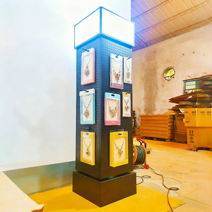 MingtangメタルPegbaordイヤリング棚回転イヤリングディスプレイ<span class=keywords><strong>LED</strong></span>ボックスとフック付き - Product Image 2