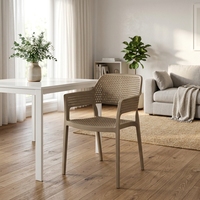 Chaises de salle à manger modernes sans accoudoirs, design européen, en plastique léger, colorées, empilables, durables, pour la maison, l'appartement, le bureau