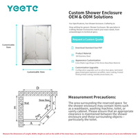 Porte de douche coulissante sans cadre YEETE en nickel satiné, roulettes en acier inoxydable 304, verre trempé de 8 mm pour salle de bain, hôtel, usage moderne