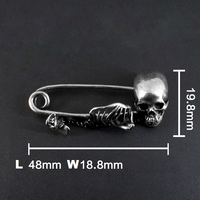 Vintage laiton crâne broche métal cuivre crâne épinglette bricolage personnalisé vêtements accessoires