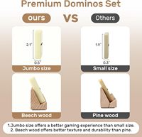 Jeu de dominos portable vierge avec étui de transport personnalisé et supports en bois pour tuiles, idéal pour cadeau personnalisé et revente