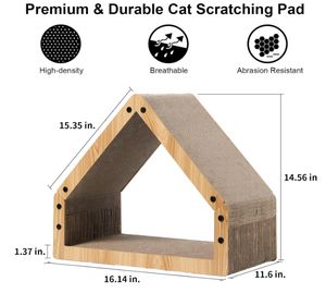 <span class=keywords><strong>FUKUMARU</strong></span> Cat Scratcher House Design en carton confortable Chatons sûrs et sécurisés Lit écologique pour chats - Product Image 2