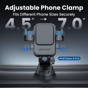 Support de téléphone pour voiture ESEEKGO CH-18 ABS avec ventouse et bras extensible, rotatif à 360 degrés, fixation à une touche, compatible avec les appareils de 4,7 à 7 pouces - Product Image 4