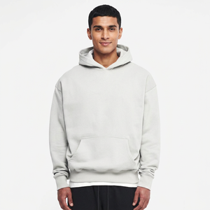 Boxy Drop Shoulder Regular Fit Hoodie Polyester/Cotton Blend Men's Sweatshirt Custom Printed High Quality Pullover Winter Sporty - Product Image 1