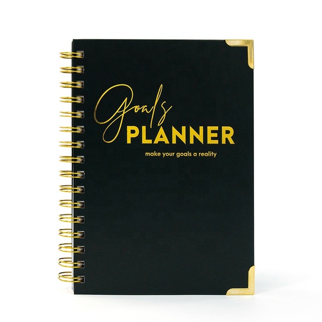 2024 A5 Student English Notebook Agenda Planner Monthly Weekly Daily Spiral Notebook Art Paper Cover Gift