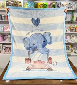 Couverture d'emmaillotage en flanelle 100% polyester pour enfants à prix réduit Couverture de réception en flanelle imprimée de dessins animés de taille personnalisée - Product Image 5