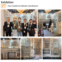 Balustres en Fer Forgé Métal Noir Or Modernes, Carrés Ronds Ovales Ornementaux pour Intérieur
