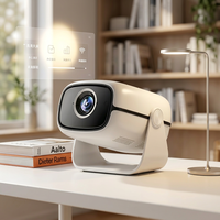 Projecteur Android compact 180 °   Base rotative, prise en charge native du décodage vidéo 4K, WiFi, BT, projecteur LED portable pour cinéma maison