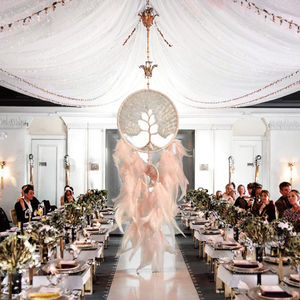 Atrapasueños de Cristal Rosa con Plumas Tejidas, Creativo y Original, para Decoración de Acción de Gracias, Campana de Viento Colgante, Estilo Feng Shui, Único - Product Image 3