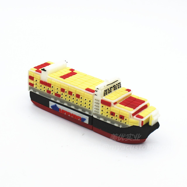 Customized 3D Cargo Ship Series Pen Drives Electric Gift PVC USB Flash Drive  8GB