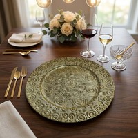 Assiette de présentation de 13 pouces en plastique PP, design moderne, écologique, personnalisable, pour mariage, hôtels et décoration de table – Vente directe usine