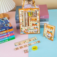 Nouvel ensemble de papeterie de dessin animé pour enfants, kit de crayons pour la rentrée scolaire, cadeau pour élèves du primaire et anniversaire, vente en gros
