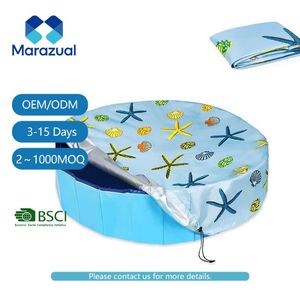 Copertura Pieghevole Rotonda per Piscina per Cani, Copertura Impermeabile e Resistente al <span class=keywords><strong>Sole</strong></span> per Piscina Esterna - Product Image 1