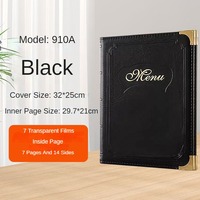 Dossiers de Menu en cuir directs d'usine A4 PVC hôtel Double vue couverture livre pour Restaurant hôtel Bars café maison Menu titulaire