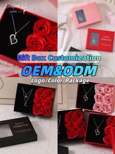 Juego de Joyería de Jabón en Forma de Rosas, Regalo Hecho a Mano para San Valentín/Día de la Madre, Collar de Jabón Artificial, Caja de Regalo con Empaque Premium - Product Image 3