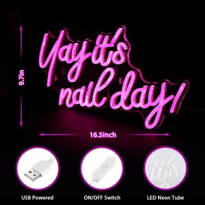 Insegna al Neon 'Stock Yay It's Nail Day' - Luci al Neon per Salone, Bar, Stanza di Bellezza, Camera da Letto, Decorazioni LED da Parete - Product Image 3