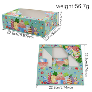Boîtes à biscuits en forme d'œuf <span class=keywords><strong>de</strong></span> lapin sur le thème <span class=keywords><strong>de</strong></span> Pâques avec fenêtre, boîtes à beignets pour pâtisserie, fournitures pour fête <span class=keywords><strong>de</strong></span> Pâques, boîtes cadeaux pour enfants - Product Image 2