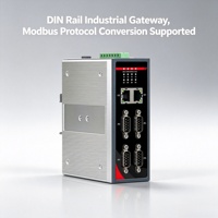 Convertidor de Protocolo Industrial IoT para Riel DIN, 4 Puertos RS485, Modbus RTU TCP MQTT JSON, Adquisición de Datos PLC