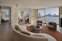 Canapé moderne deux/trois places en cuir PU écologique sur mesure pour projets hôteliers et de resorts 5 étoiles IHG Regent Shanghai Bund Appartement Villa