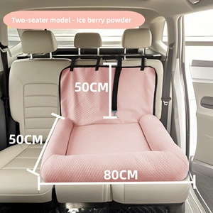 Asiento elevador para mascotas para coche, cojín grueso de algodón, cama de viaje sostenible para perros, cierre con cinturón de felpa, cama rectangular mejorada para cachorros de verano, para gatos - Product Image 6