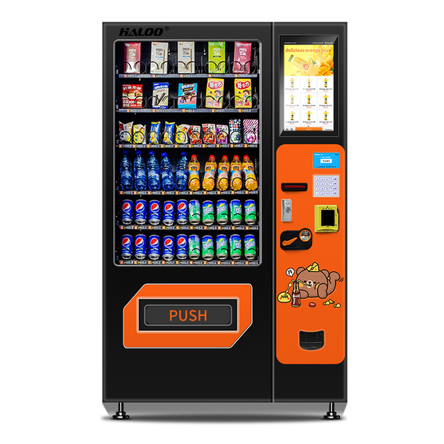 Haloo Vending Machine SDK Function Keypad Coin/Bill/Card Readers ATM Style Drinks Combo OEM/ODM Accepted Customizable Capacity