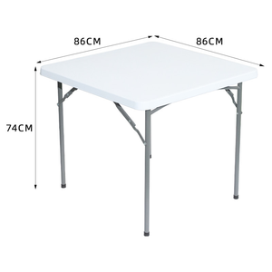 JDZZ-33 <strong>Foldable</strong> Square Plastic <strong>Table</strong> with Steel <strong>Legs</strong> Outdoor Waterproof Stackable Dining <strong>Table</strong> for Parties - Product Image 4