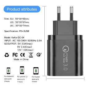 Điện Thoại Di Động Sạc 4 Cổng USB Sạc Nhanh Sạc 3.0 <span class=keywords><strong>4.0</strong></span> Phổ Tường Nhanh Chóng Sạc Adapter Cho Iphone <span class=keywords><strong>Samsung</strong></span> Máy Tính Bảng - Product Image 4