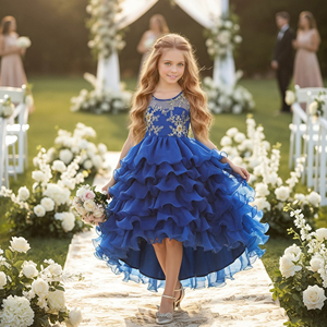<span class=keywords><strong>Vestidos</strong></span> de cóctel de cola larga de estilo occidental <span class=keywords><strong>para</strong></span> niña grande <span class=keywords><strong>para</strong></span> 12 años vestido de boda de niña de las flores vestido de fiesta de cumpleaños de niño esponjoso - Product Image 3