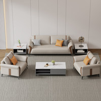 Canapé de bureau pour zone de réception et de réunion, design moderne et simple, trois places, pour négociation et salle d'attente, structure en bois massif, revêtement en cuir