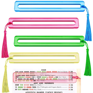 Lecteur de lignes de Mahjong portable en acrylique lumineux pour débutants, lot de 4 lecteurs de règles épaissis pour les parties de stratégie - Product Image 1