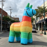 Modèle gonflable géant personnalisé avec logo lumineux, pinafore arc-en-ciel, âne, culture mexicaine, animal publicitaire pour événement