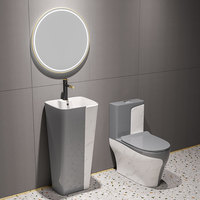 Vente directe d'usine salle de bain moderne articles sanitaires Siphon en céramique une pièce toilettes lavabo éviers ensemble Wc