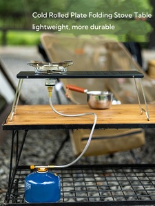 Moderno Juego de Mesa y Estufa Plegable para Camping, Portátil, de Aleación de Aluminio, con Soporte para Gas, Aislamiento Térmico, Tamaño y Color Personalizables - Product Image 2