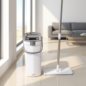 Sistema <span class=keywords><strong>de</strong></span> limpieza <span class=keywords><strong>de</strong></span> suelos con cubo separador <span class=keywords><strong>de</strong></span> agua sucia, 1 paño <span class=keywords><strong>de</strong></span> fregona reemplazable, fregona plana manos libres para limpieza <span class=keywords><strong>de</strong></span> suelos - Product Image 2