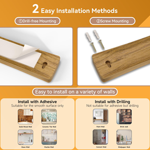 Portacuchillos de Cocina, Soporte de Almacenamiento de Cuchillos de Madera Maciza, Soporte Magnético para Cuchillos Montado en la Pared - Product Image 3