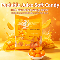 Bonbons gélifiés OEM Juicy Fruit Fudge, bonbons gélifiés moelleux fourrés aux fruits, emballés individuellement, bonbons sucrés aux fruits pour les fêtes