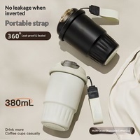 Taza de Café de Acero Inoxidable 316 de Grado Alimenticio de 380 ml con Tapa de Doble Apertura, Taza de Viaje Aislada Libre de BPA para Uso Diario en la Oficina