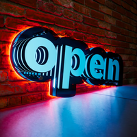 Miroir tunnel LED Infinity Light, miroir infini, enseigne lumineuse LED, enseigne lumineuse à lettres, enseigne ouverte LED
