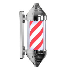 Poste <span class=keywords><strong>de</strong></span> Barbería con Luz LED, Letrero <span class=keywords><strong>de</strong></span> Peluquería <span class=keywords><strong>de</strong></span> Plástico Resistente, Impermeable para Exteriores, Lámpara Giratoria Moderna e Iluminadora - Product Image 3