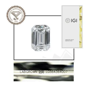 CVD HPHT Lab-Grown Diamond Color D VVS VS 0.5 carat Emerald cutting diamond loose gemstones with IGI certificate report