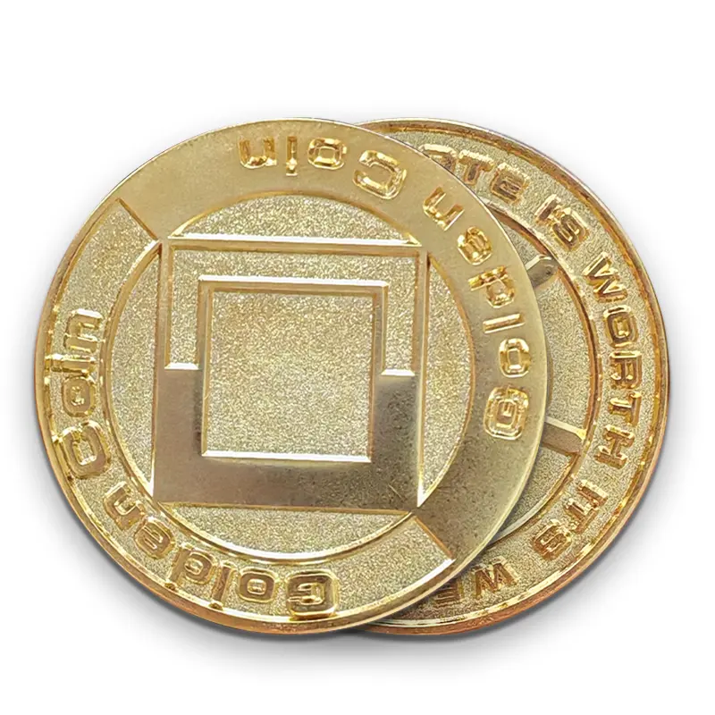 高品質メタルクラフト3Dロゴマットゴールドメッキゴールドコインカスタムチャレンジコイン