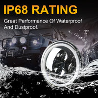 Phare LED rond JHS de 7 pouces avec halo DRL et clignotant ambre H4 pour Jeep Wrangler, Harley Davidson, moto tout-terrain