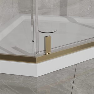 Porte de douche sans cadre Neo-Angle 2026 Factory D x 36 po W X 72 . Enclos d'angle pivotant H en or - Product Image 5