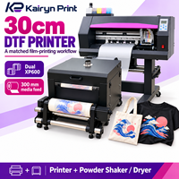 Printer DTF 30cm Dual Printhead Sistem Sirkulasi Tinta Putih Pemanasan 3-Tahap untuk Transfer Panas Kaos dan Film PET yang Stabil