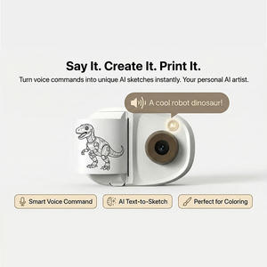 带人工智能打印机的即时相机 热敏打印机 智能识别 语音命令 无墨打印玩具 - Product Image 6